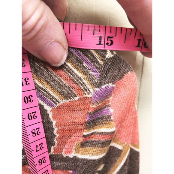 Vtg 60s 70s Long Sleeve Geometric Print Belted Dress Size 10 (Runs Small or XS) - Picture 7 of 8